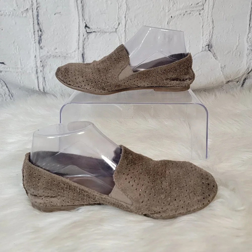 Lucky Brand Womens Perforated Casual Suede Loafer Flats Size‎ 8